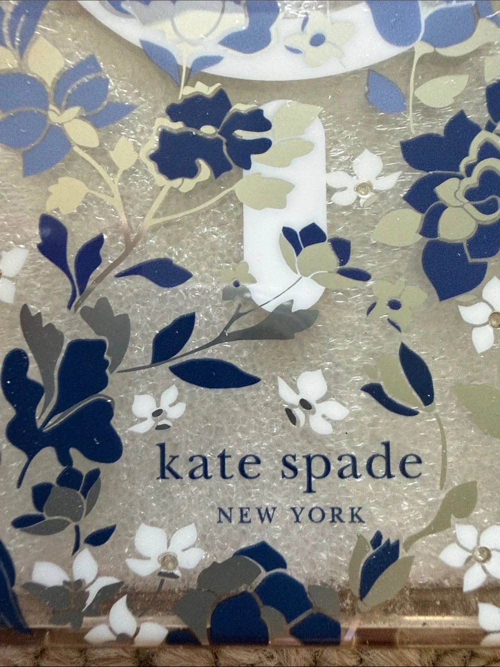 kate spade Blue and Cream Floral Clear Phone Case
